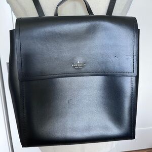 Kate Spade Quincy Leather Backpack Black with Blue